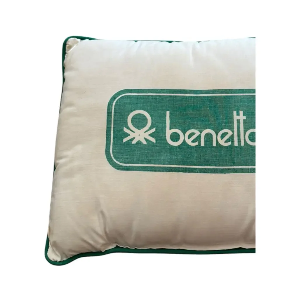 Vintage 1980's United Colors of Benetton Logo Throw Pillow